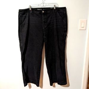 NWT Torrid Black Straight Classic Denim High-Rise Carpenter Jean Size 22S Short